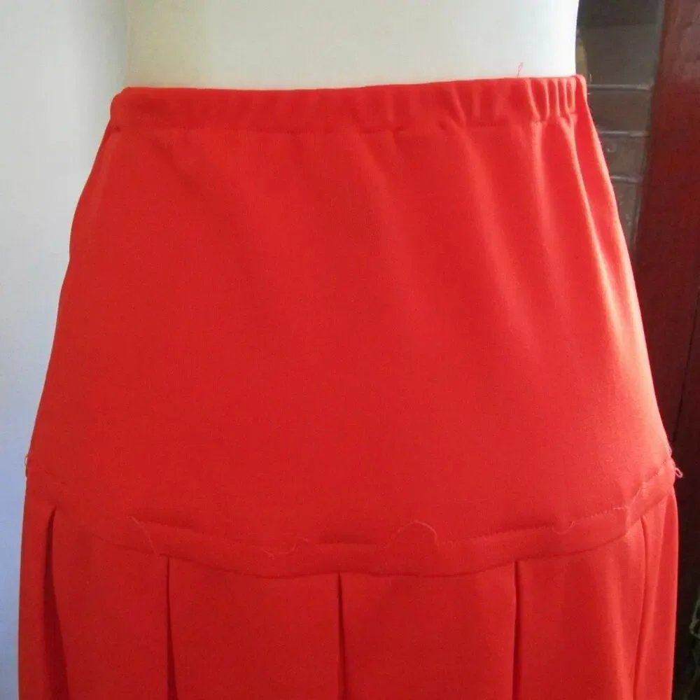 Vintage 70s Act III Red Pleated Drop Waist Tennis Skirt Mini XS Sporty Blokecore